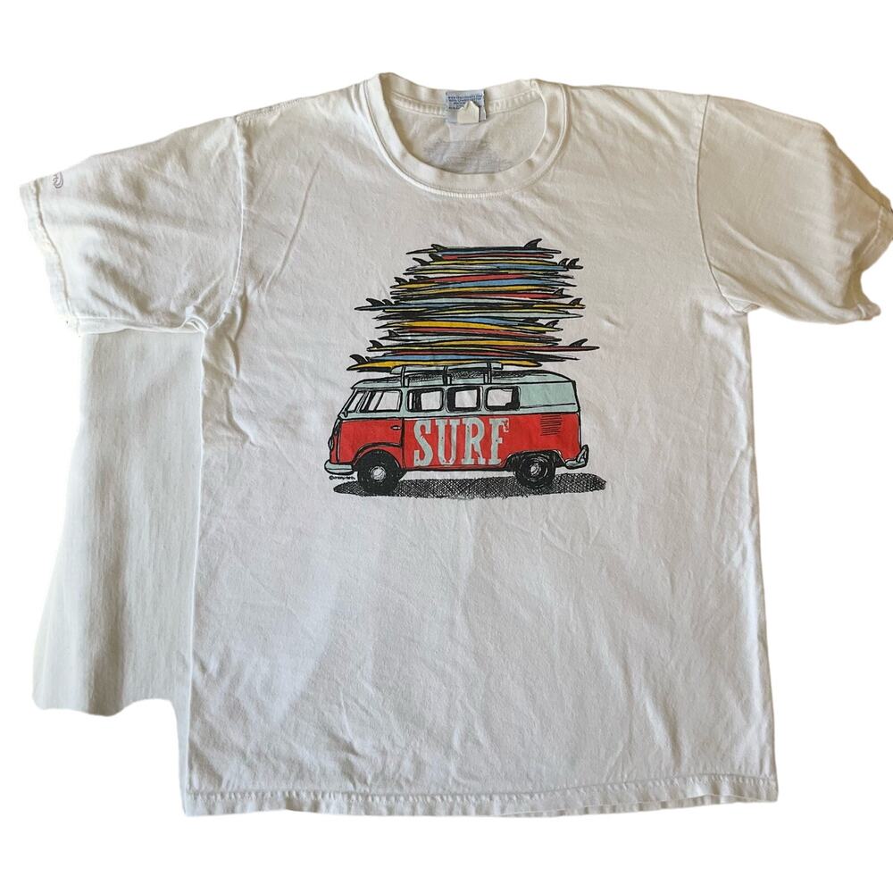 Crazy Shirts Women’s Short Sleeve Basic t-shirt size L, White, Surf Van